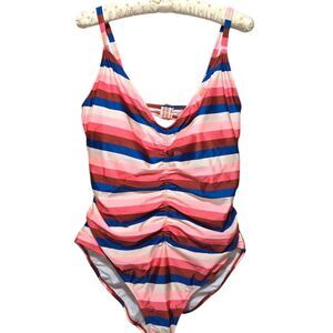 NWT Island Rays One Piece Striped Swimsuit Plus Size 3X